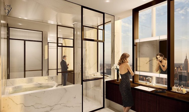 There are seven bathrooms and two powder rooms, as well as a steam room and marble baths.