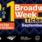 NYC Broadway Week, September 7th - 20th