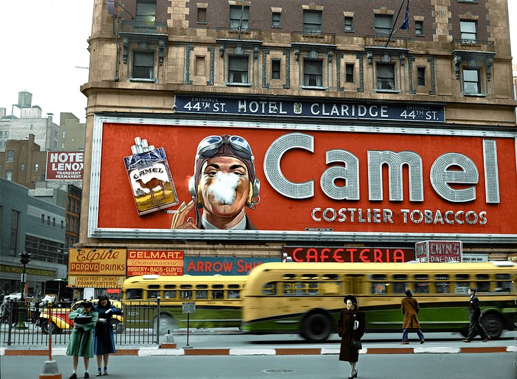 Times Square Camel, colorized
