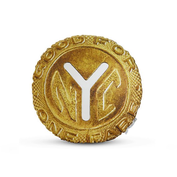 Officially Licensed 1953 NYC Subway Token Printed Pillow