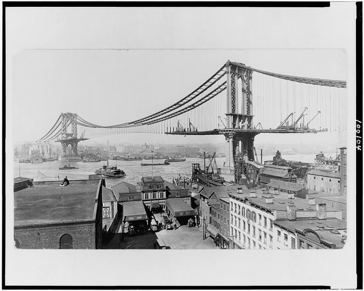 Manhattan Bridge under construction, March 23rd, 1909
