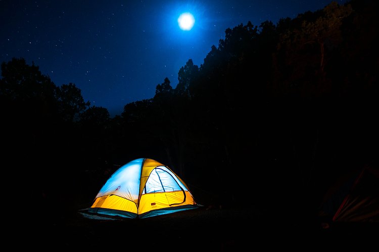 Camping by moonlight