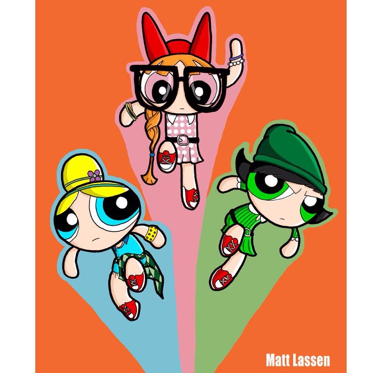 Hipster #powerpuffgirls #cartoon #cartoonnetwork #illustration #art #drawing #hipster #hipsterfashion