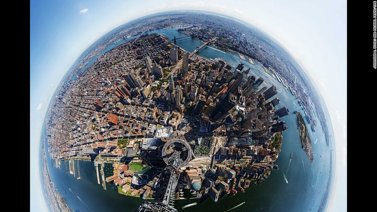 In 2013, Time magazine created this 360-degree panoramic  view from the top of One World Trade Center, the tallest building in the Western hemisphere.