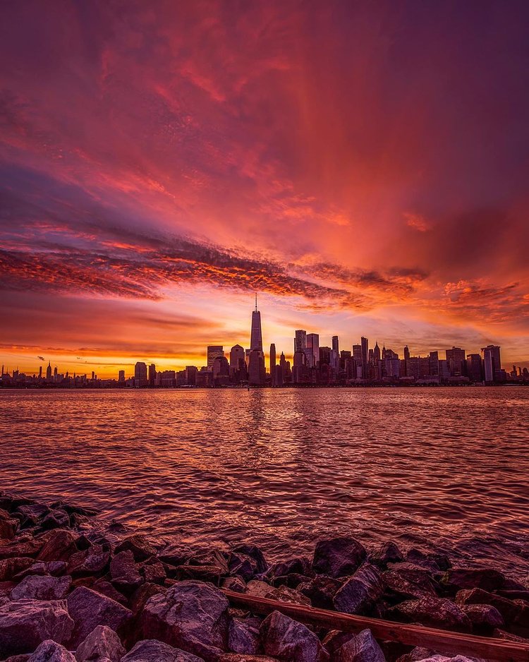 Sunrise Over Manhattan From Liberty State Park