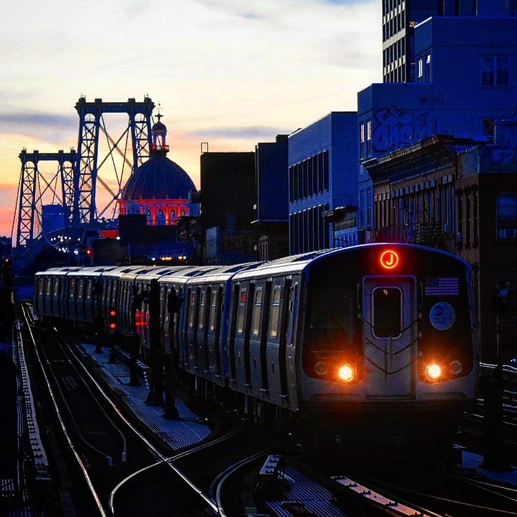 J Train, Marcy Avenue Train Station, Williamsburg, Brooklyn