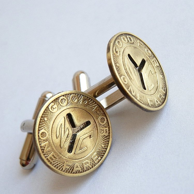 Vintage NYC Subway Token Cufflinks