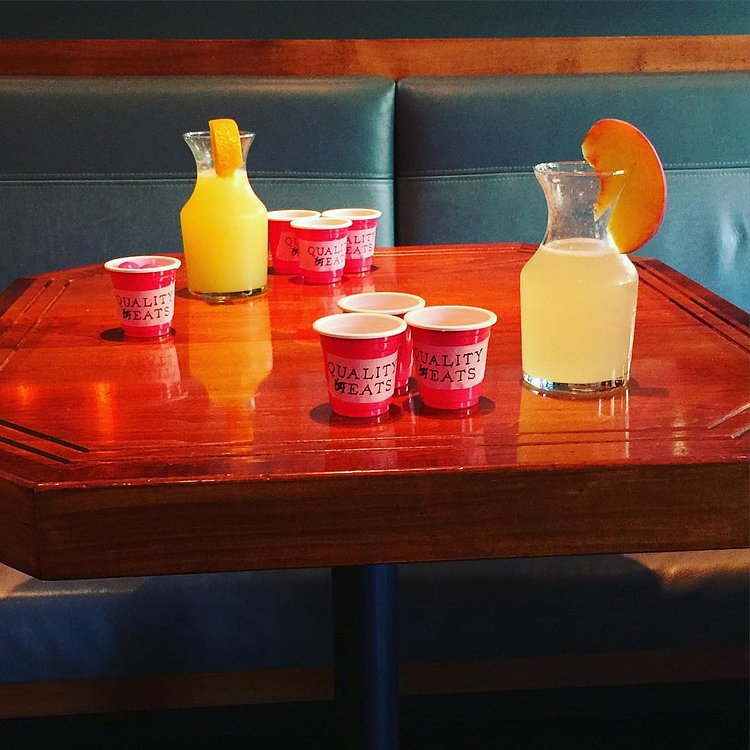 Join us at brunch this Monday, July 4th to celebrate one of America's greatest cultural traditions: Beer Pong. Except ours is Prosecco Pong in mini solo cups #socute. Team Bellini vs Team Mimosa. Bring it!

And who knows, we might run it all summer long for brunch 😉 @b.barman @qualitymeatsny @qualityitalianny @parkavenuenyc