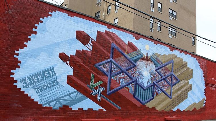 Born and Raised, a Groundswell mural in Brooklyn about the Gowanus Canal.