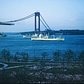 Verrazzano-Narrows Bridge under construction. Shore Road and 97th Street, January 1964
