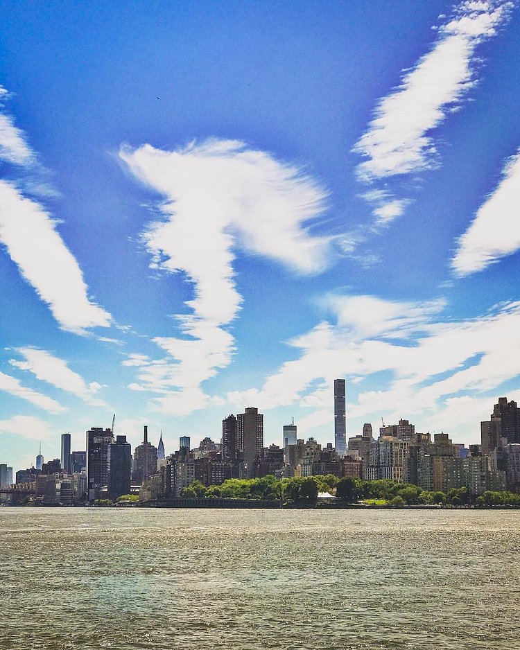 "Awesome clouds and an awesome view today from Randall's Island"