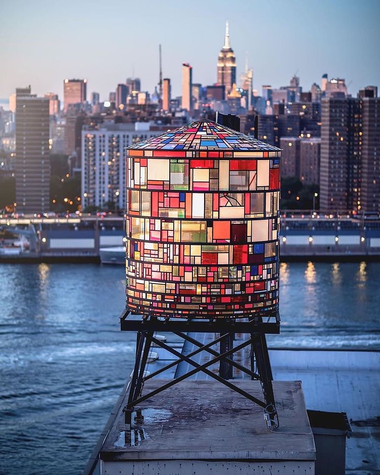 Tom Fruin’s Dumbo Watertower, Brooklyn.