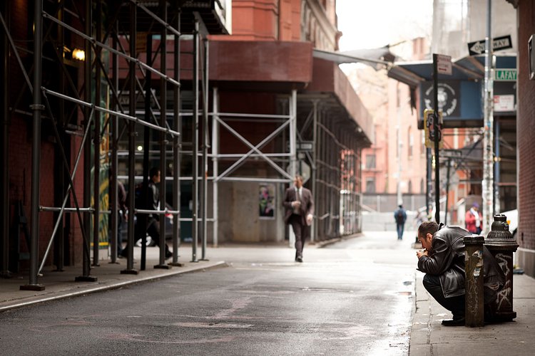 Squtting Man on Jersey Street