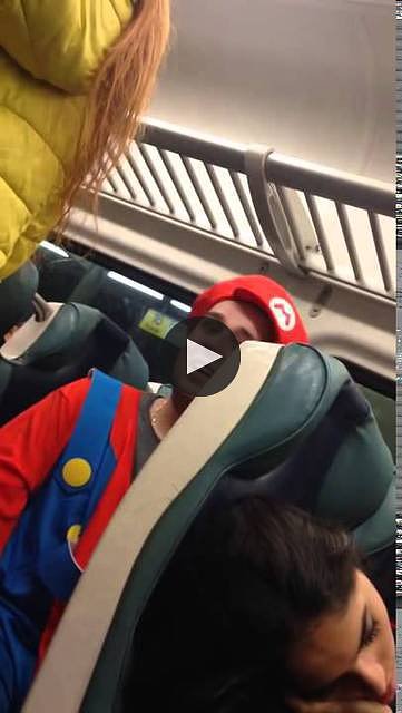 Juice Head Bully who Picks on Super Mario Gets Donkey Kong’d on NYC Train