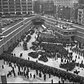 A number of army trucks roll down the ramp into the brand new Lincoln Tunnel.  This view shows the New York entrance, at W. 38th St.