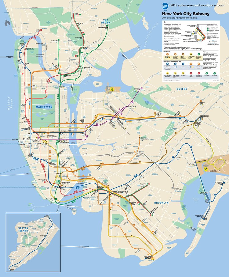 Wheelchair Accessible MTA Map (pre 34th Street / Hudson Yards)