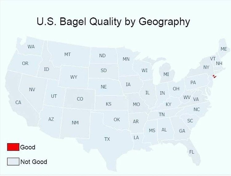U.S. Bagel Quality by Geography