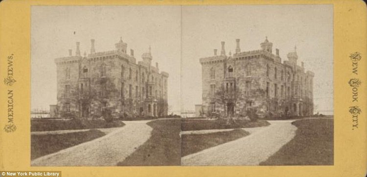 Above, a view of the former smallpox hospital that was located on the island. The hospital was designed by James Renwick - the same man who designed St Patrick's Cathedral and the Smithsonian Institute 