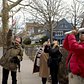 Baldwin, left, points out the location of several bird nests above on a tour March 5, 2016.