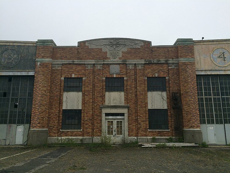 Many of the Art Deco styled hangars lie empty and abandoned.