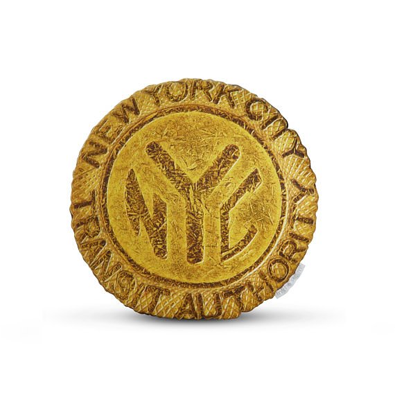 Officially Licensed 1980 NYC Subway Token Printed Pillow