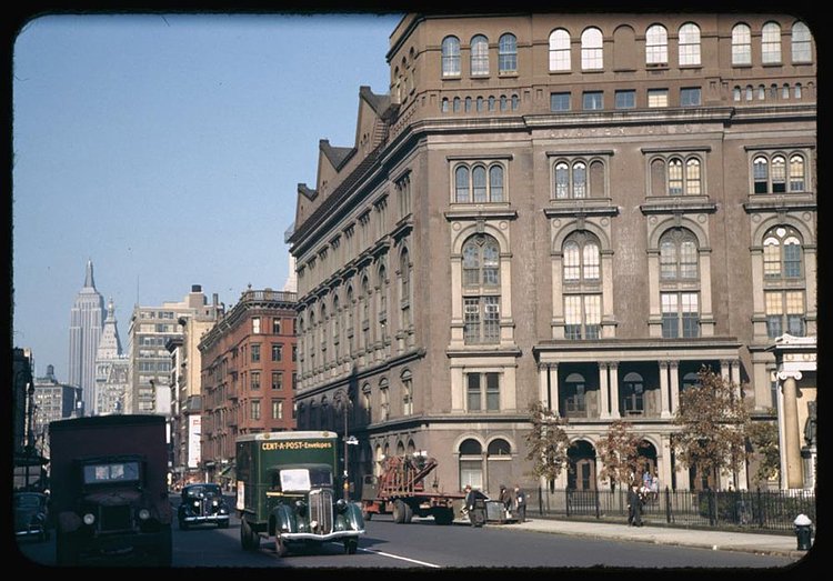 Cooper Union, pictured here on the right, opened in 1859.