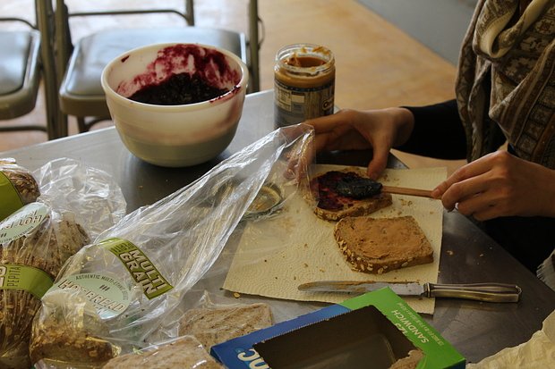 The peanut butter she uses was donated by Once Again and the other supplies were bought with fundraising money.