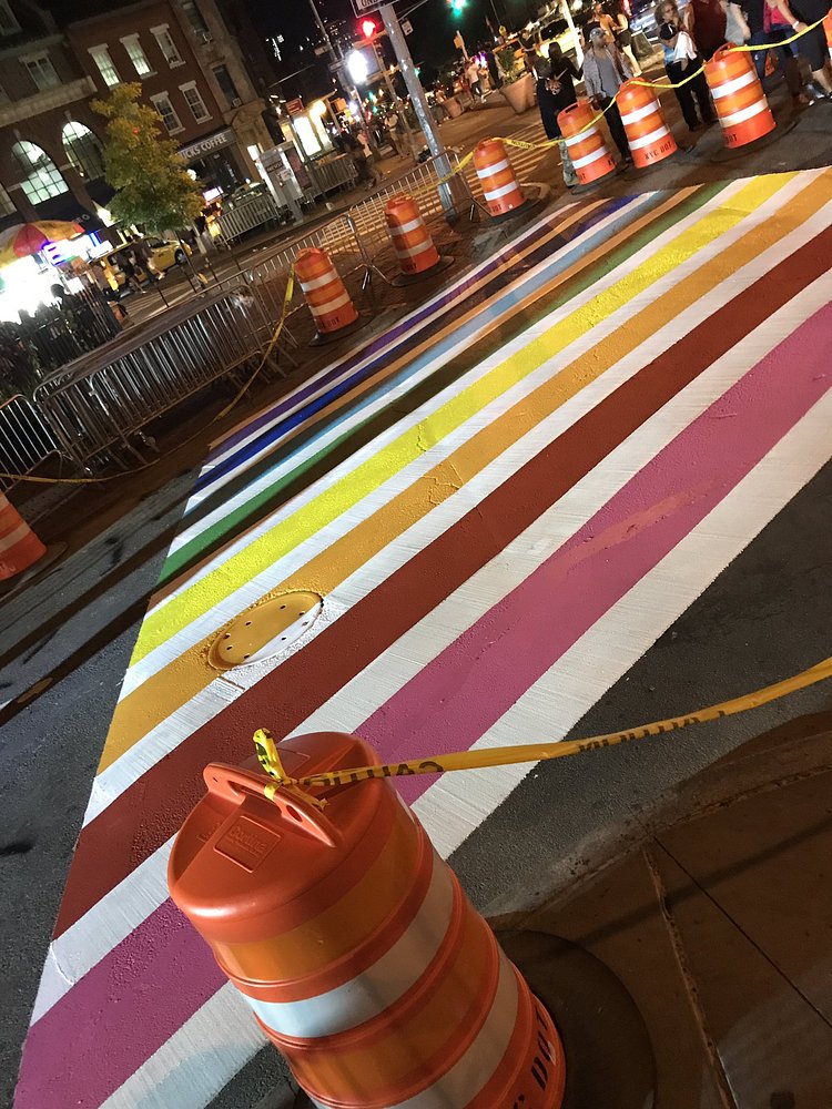 We now have our own rainbow crosswalk in NYC! #pride2017 https://t.co/41Abu34Ivz