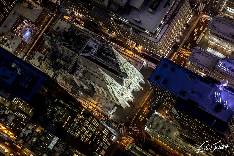 St Patrick's Cathedral at night