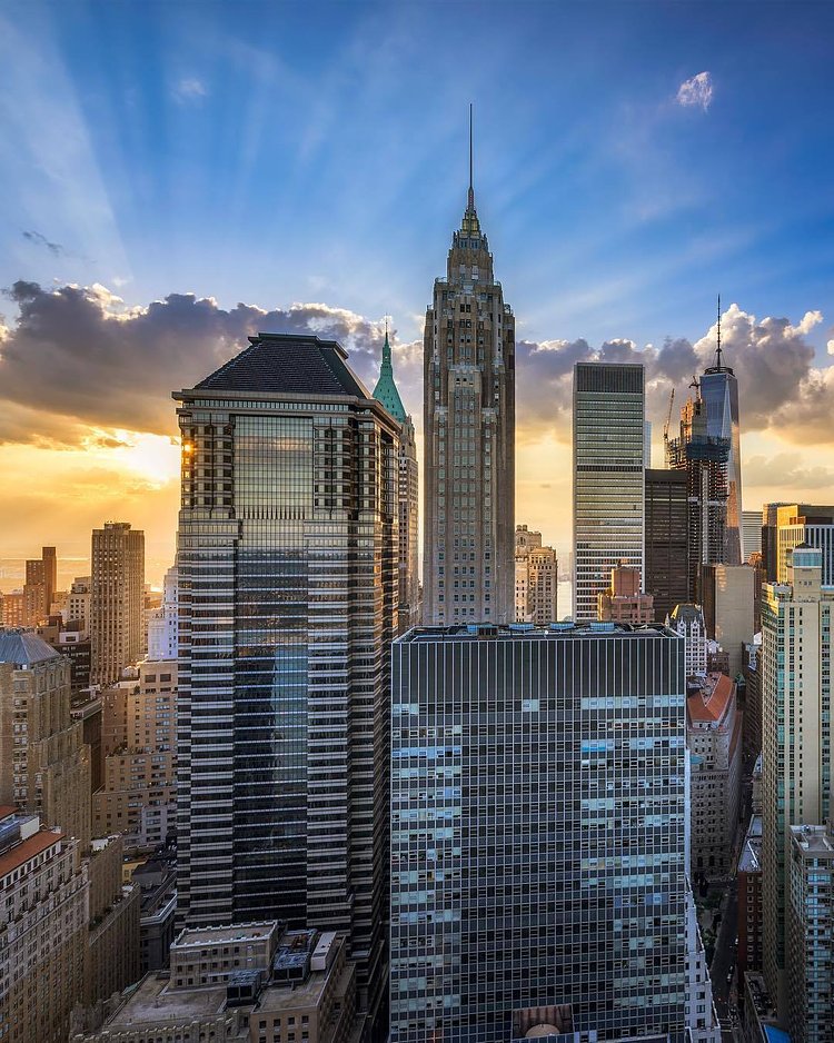 Sunset over Financial District, Manhattan