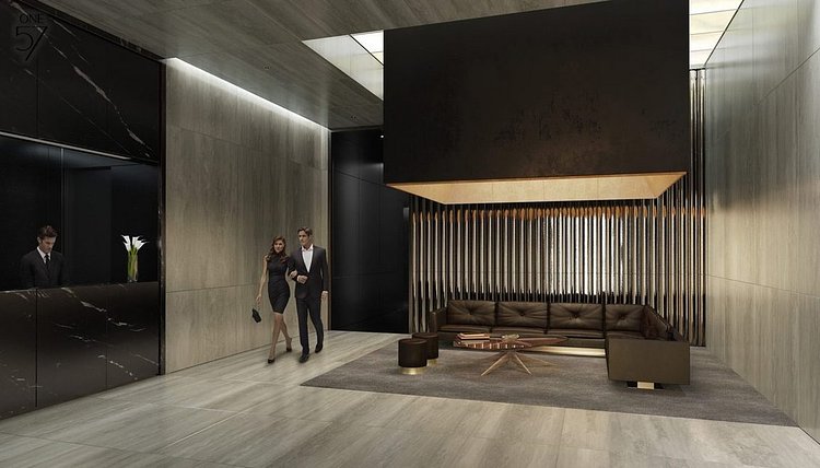 One57 residents will have their own separate entrance with a lobby and elevator bank, so they don't have to mingle with the guests at Park Hyatt on the lower floors.