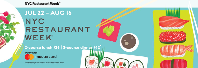 NYC Restaurant Week, Summer 2019, July 22 - Aug 16
