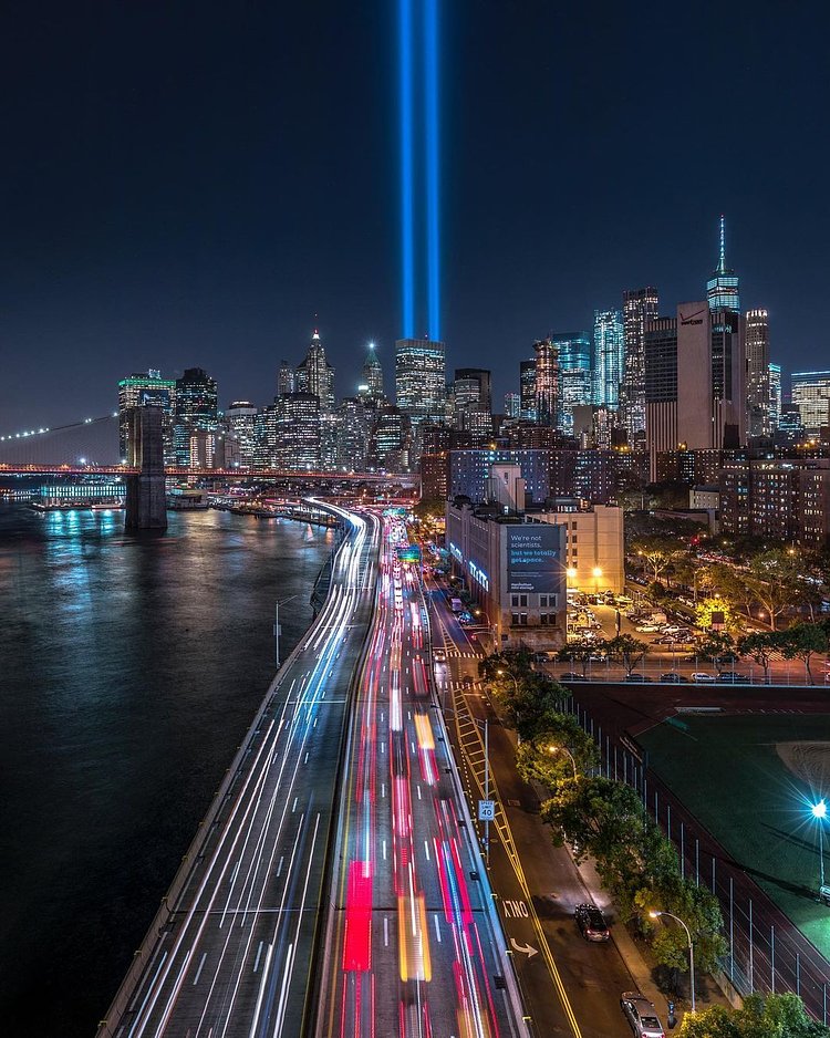 Tribute in Light, Lower Manhattan