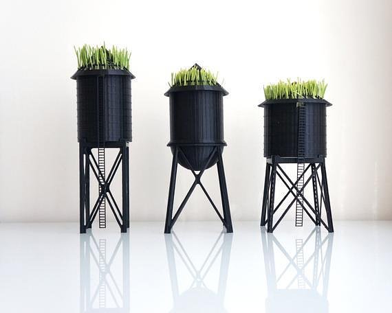 New York City Water Tower Pot / Wheatgrass Planter