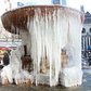 The frozen fountain in New York City's Bryant Park on December 28, 2017