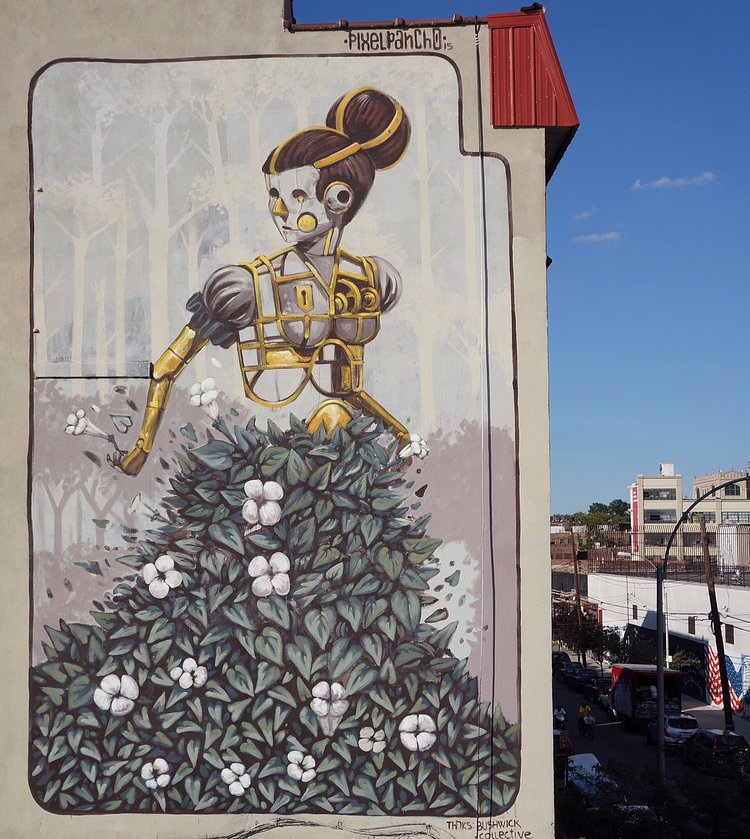 Pixel Pancho unveils a new mural in Brooklyn, New York City