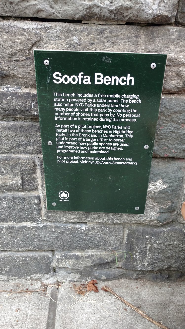 Soofa's Phone-Tracking Benches in Highbridge Park