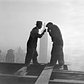 Two Smokers on top of RCA Building, Rockefeller Center, 1932.