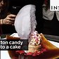 This cotton candy melts into a cake