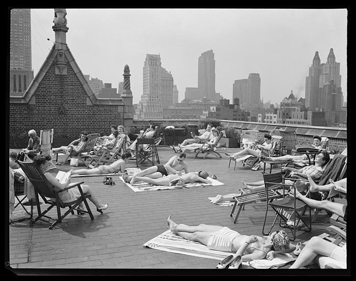 Sunbathing New Yorkers, Tudor City, 1943