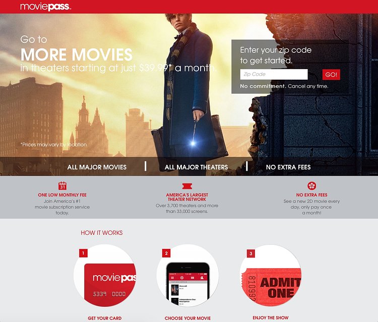 Moviepass Offers Unlimited Movies in Theaters for Just $49 a Month