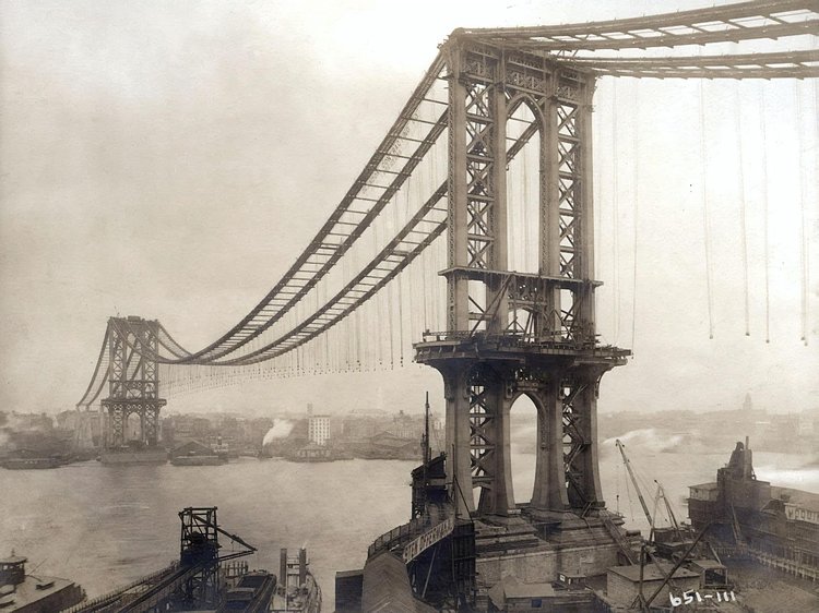 Manhattan Bridge, New York, New York, ca. 1908