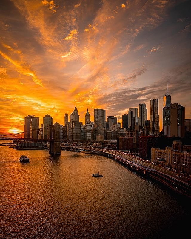 Sunset Over Lower Manhattan, New York