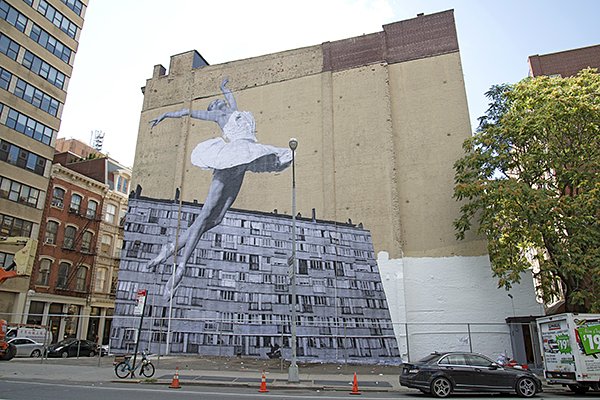 Street Artist JR Installs 75-Foot Ballerina Photo in Tribeca