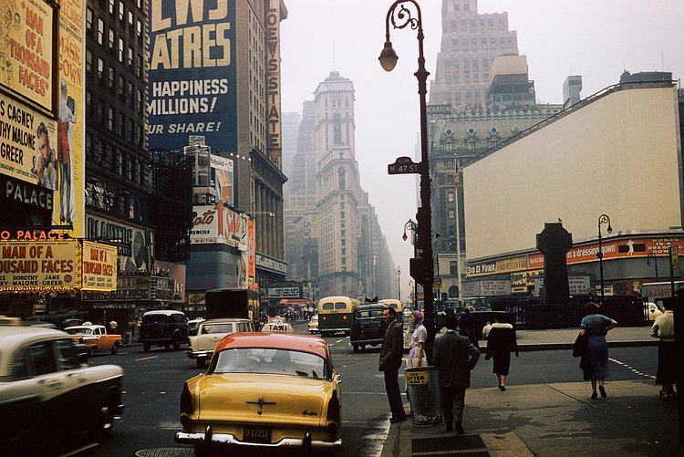 West 47th Street and 7th Avenue, Times Square, New York City, 1957