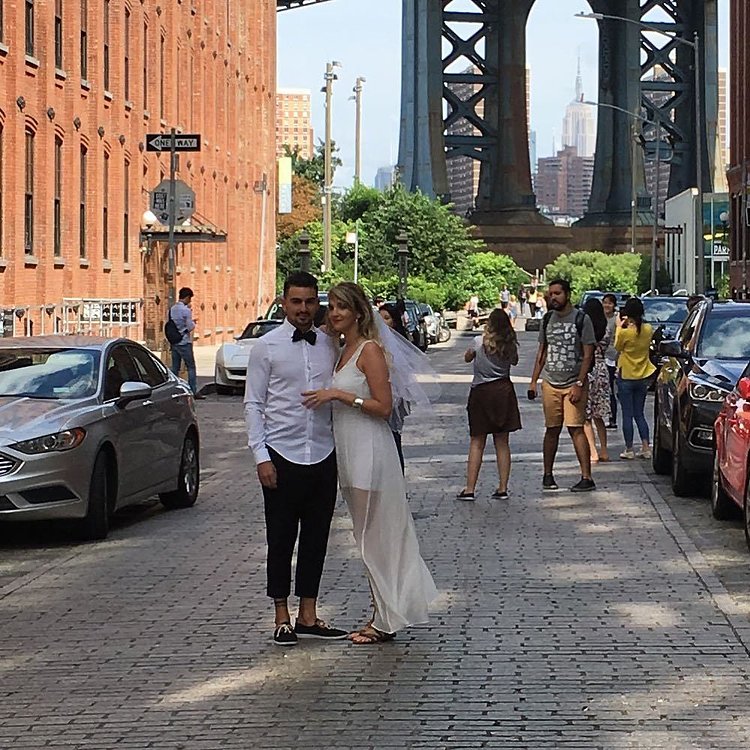 Creative attire for this groom & bride, individual flair they just can't hide #makeastatement