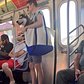 Only in New York a person would put a huge dog in a bag on the subway cc: @Gothamist https://t.co/0TpvPl37EA