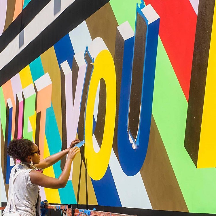 At work on the Bowery wall this past week in New York 💪🏾 #Lakwena #Bowerymural
Photo of @Abimaro by @marthacoopergram