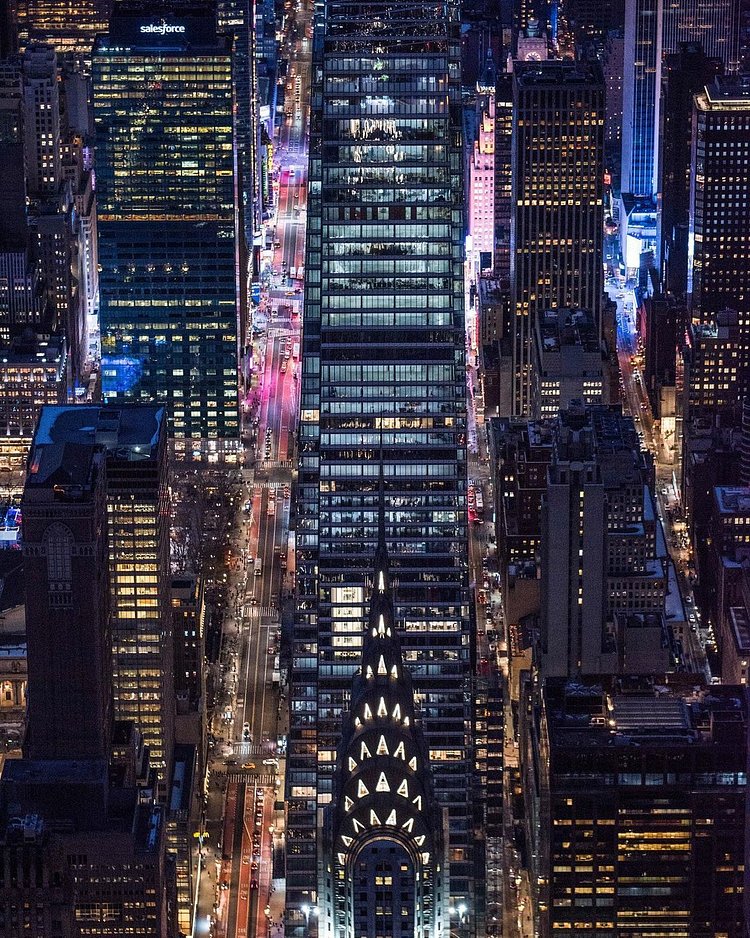 Chrysler Building, 42nd Street, & Times Square in Midtown, Manhattan