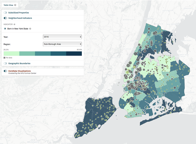 Percentage of New York City residents born in New York. (screenshot)